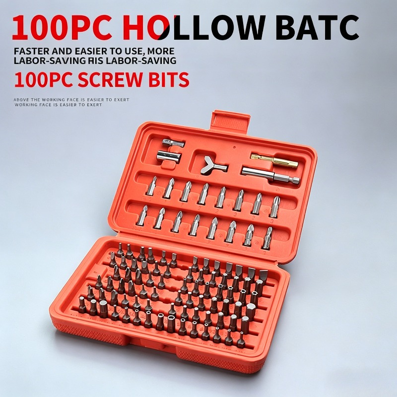 Workshop Tools Uses - طقم مفكات 100 قطعة، مجموعة رؤوس