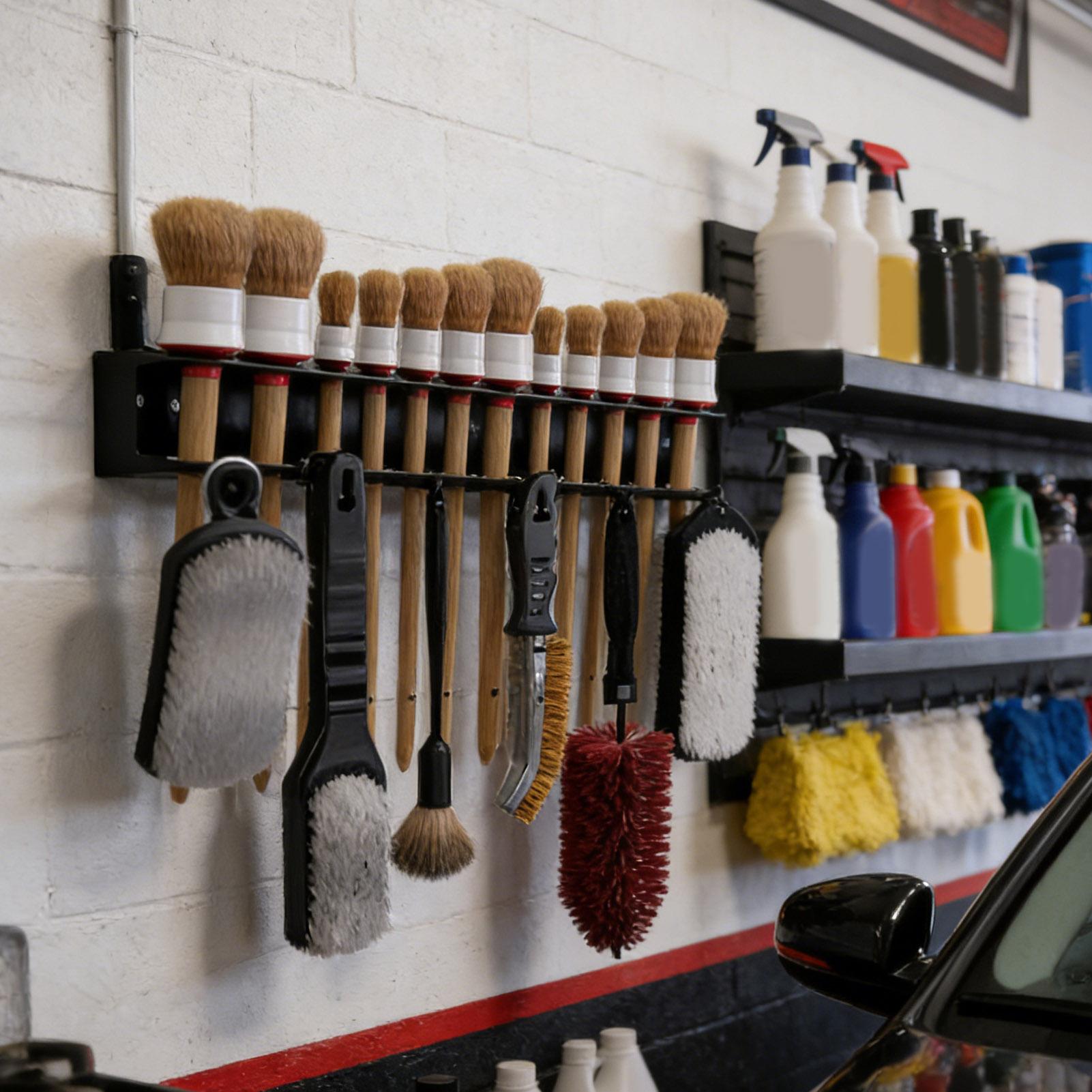Workshop Tools On Wall - حامل فرش التنظيف الفولاذي للسيارات، حامل