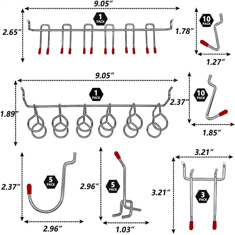 114 قطعة من خطافات Pegboard مج - مراجعة Workshop Tools On Wall وسعره